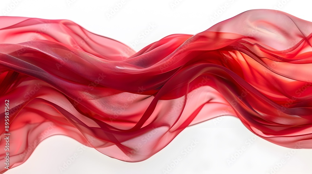 Flowing Elegance: A Dance of Red Silk Fabric Flowing Elegance: A Dance of Red Silk Fabric