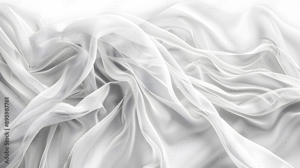 Elegant Flow of White Fabric: A Study in Texture and Light Elegant Flow of White Fabric: A Study in Texture and Light