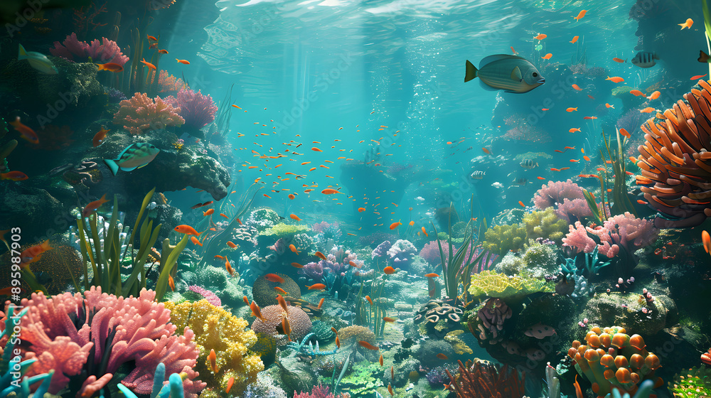 Coral reef backdrop background illustration Coral reef backdrop background illustration