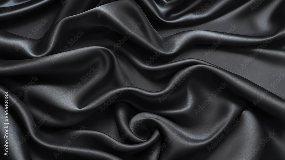 Fototapeta premium black satin fabric abstract background design