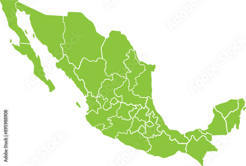 Mexico travel color illustration map