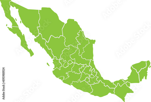 Mexico travel color illustration map