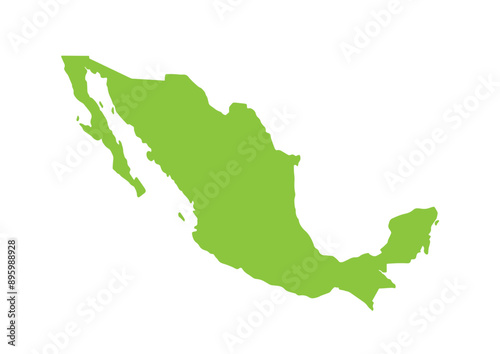 Mexico travel color illustration map