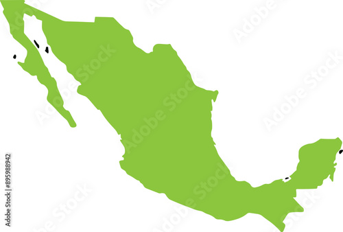 Mexico travel color illustration map