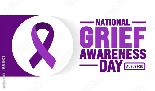 Grief Awareness Day is observed every year in August. Holiday concept. Template for background, banner, card, poster, placard, design template with unique shapes with standard color.