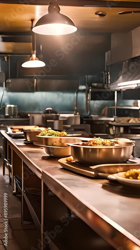 Dirty restaurant kitchen