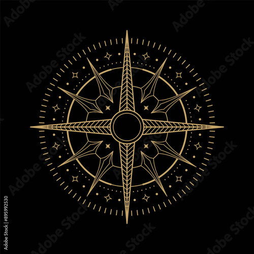 mysterious golden magical star vector design
