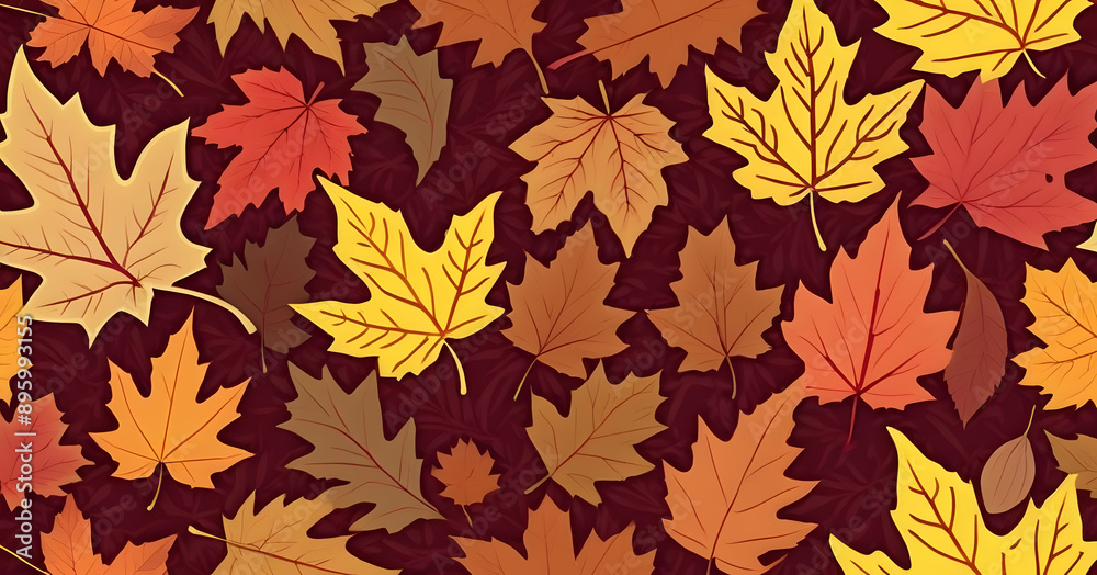 seamless background pattern filled with a diverse array of autumn leaves seamless background pattern filled with a diverse array of autumn leaves