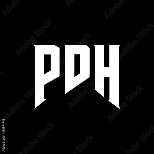 PDH letter logo design for technology company. PDH logo design black and white color combination. PDH logo, PDH vector, PDH design, PDH icon, PDH alphabet. PDH typography logo design.