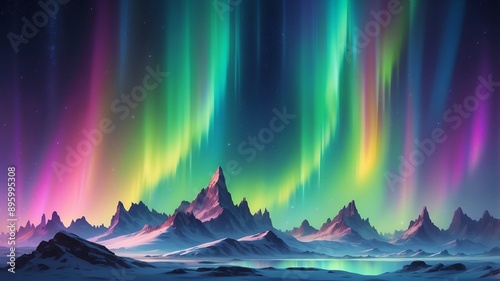 rainbow aurora borealis abstract background design © Arceli