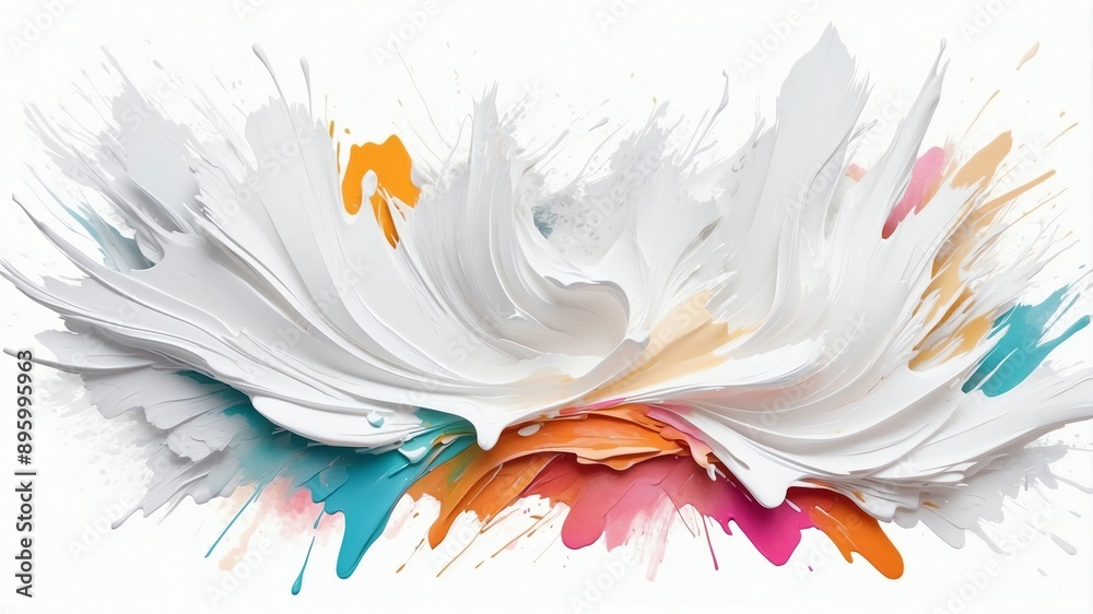 Obraz premium white paint strokes abstract background design