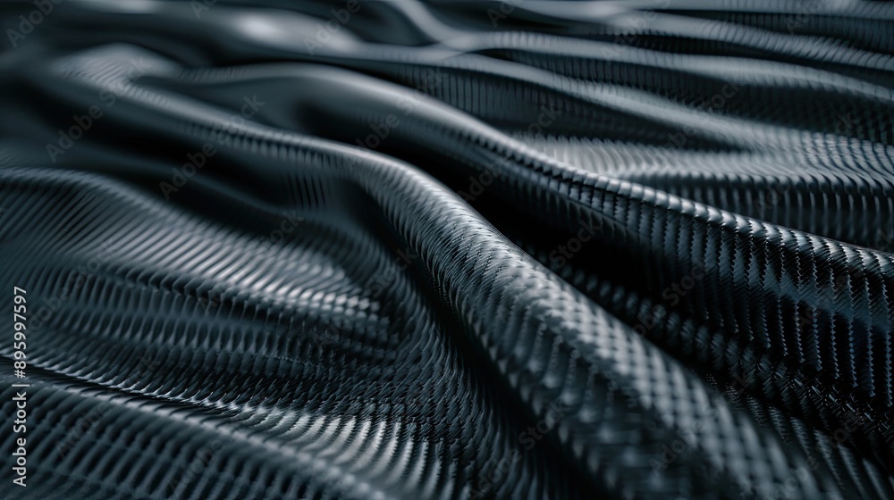 Naklejka premium Black carbon fiber background with dark gray color