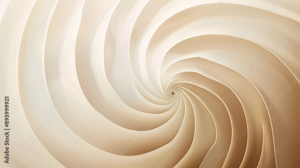 Fototapeta premium Abstract beige spiral background with a smooth, flowing texture showcasing a subtle gradient.