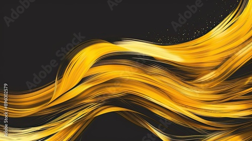 Abstract yellow curved brus...