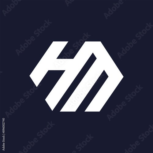 hm modern logo design vector icon template