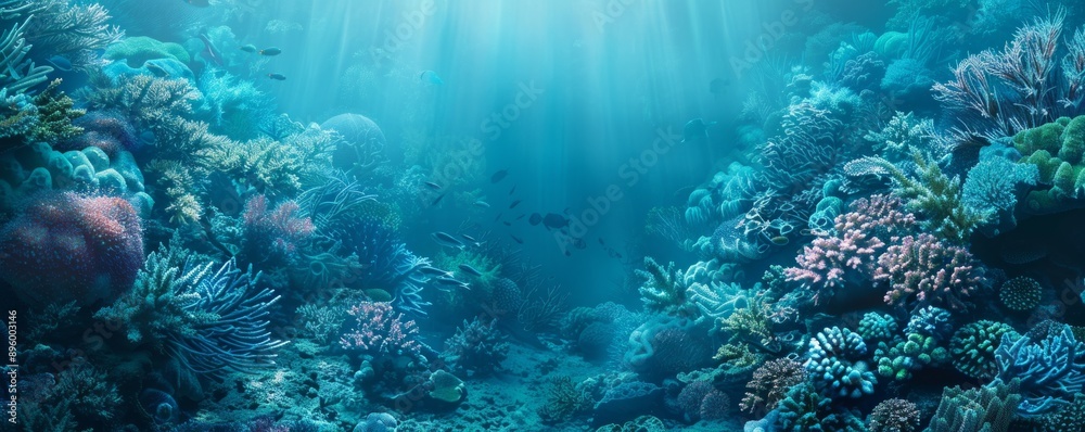 Fototapeta premium Coral Reef Texture Background, 4K hyperrealistic photo