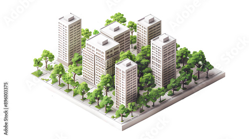 building in the city isometric style