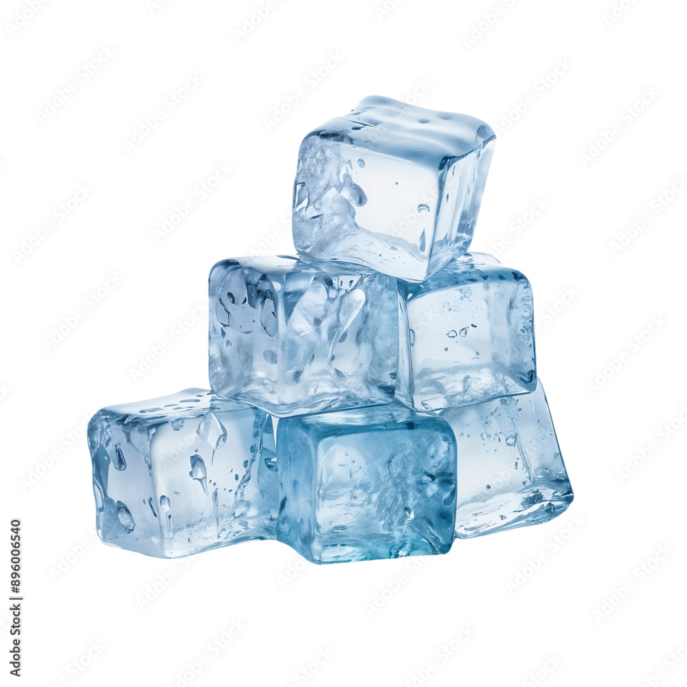Ice cube pile isolated on transparent background Ice cube pile isolated on transparent background