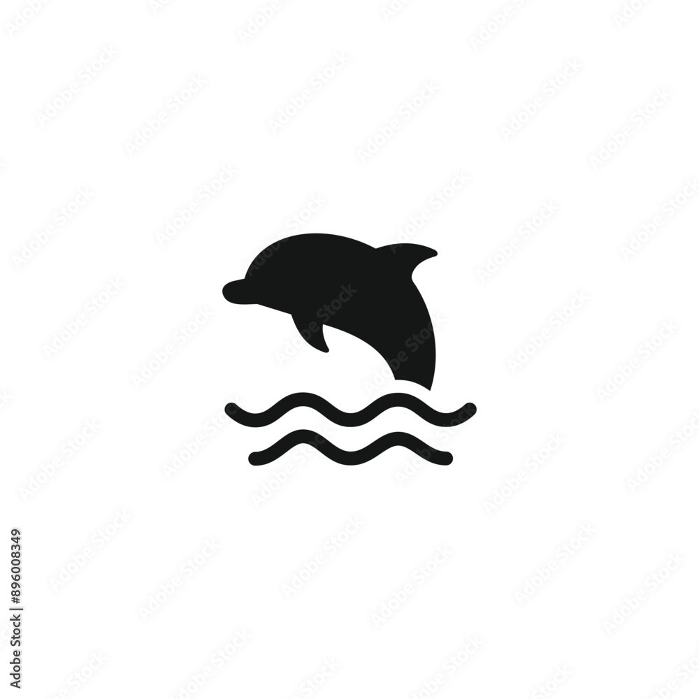 Fototapeta premium Dolphin icon vector. EPS 10 editable vector
