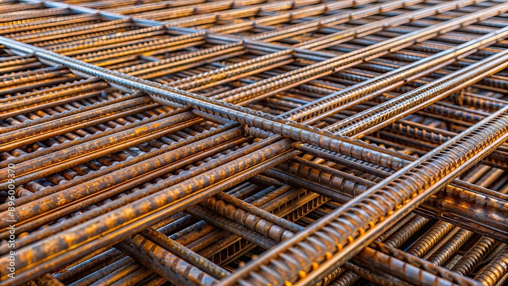 Close-up of crossed steel reinforcement bars, steel, construction, reinforcement, close-up, iron, metal, abstract Close-up of crossed steel reinforcement bars, steel, construction, reinforcement, close-up, iron, metal, abstract