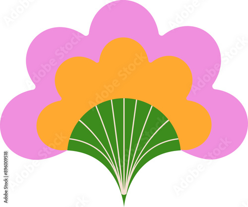 Flat geometric flower