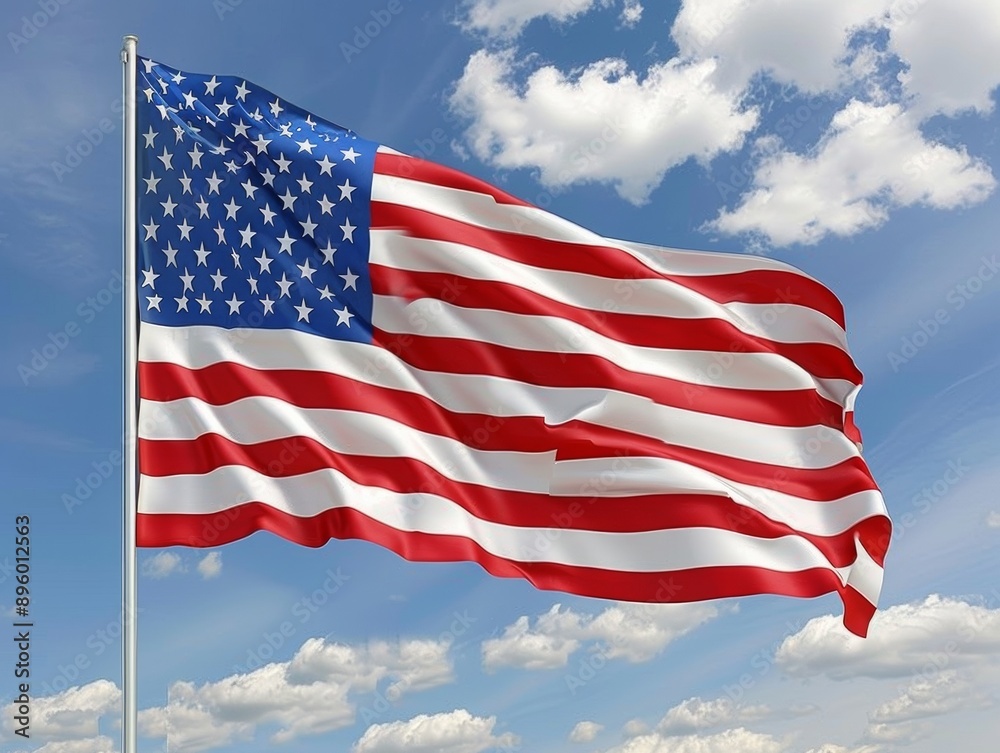 Fototapeta premium Waving American flag