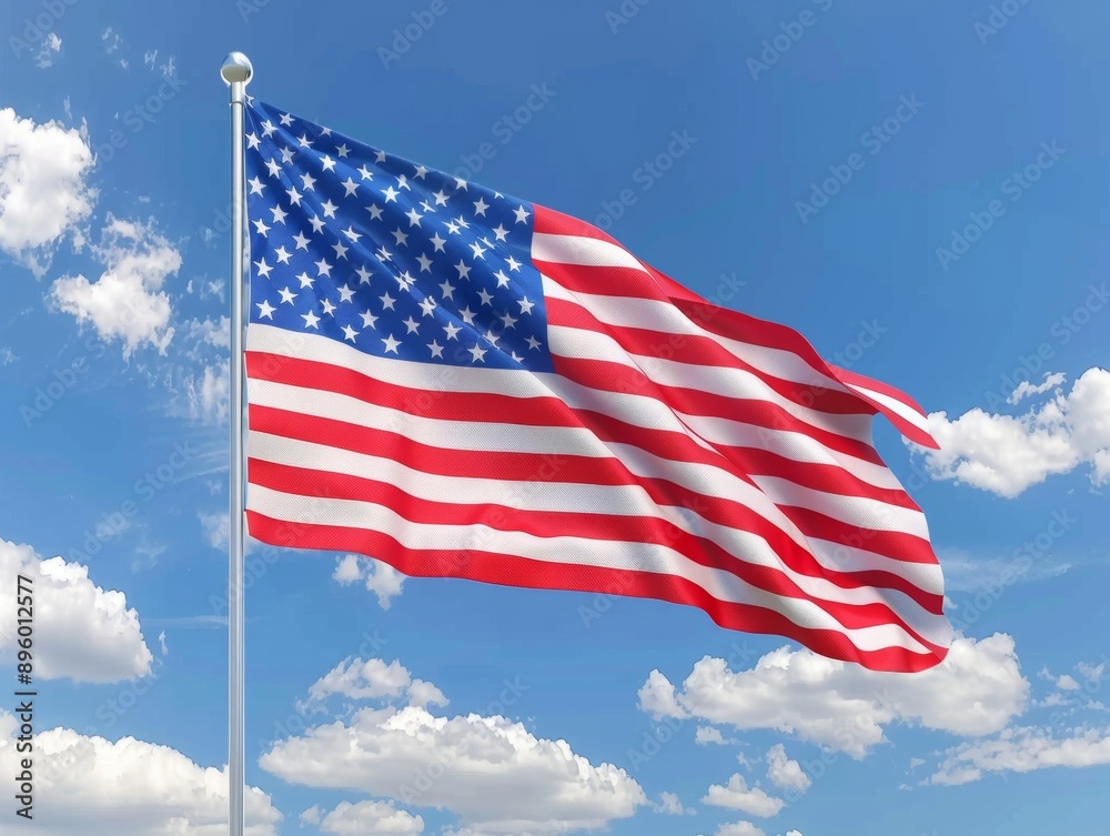 Obraz premium Waving American flag