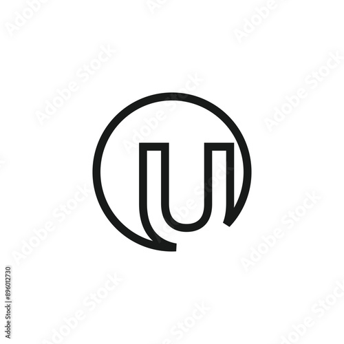 Letter U logo design vector with universal form and creative idea icon