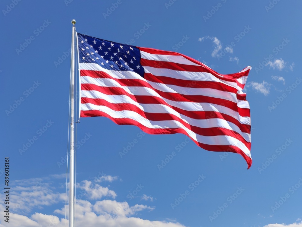 Obraz premium Waving American flag