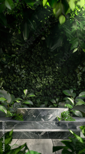 Pedestal in jungle background Tall