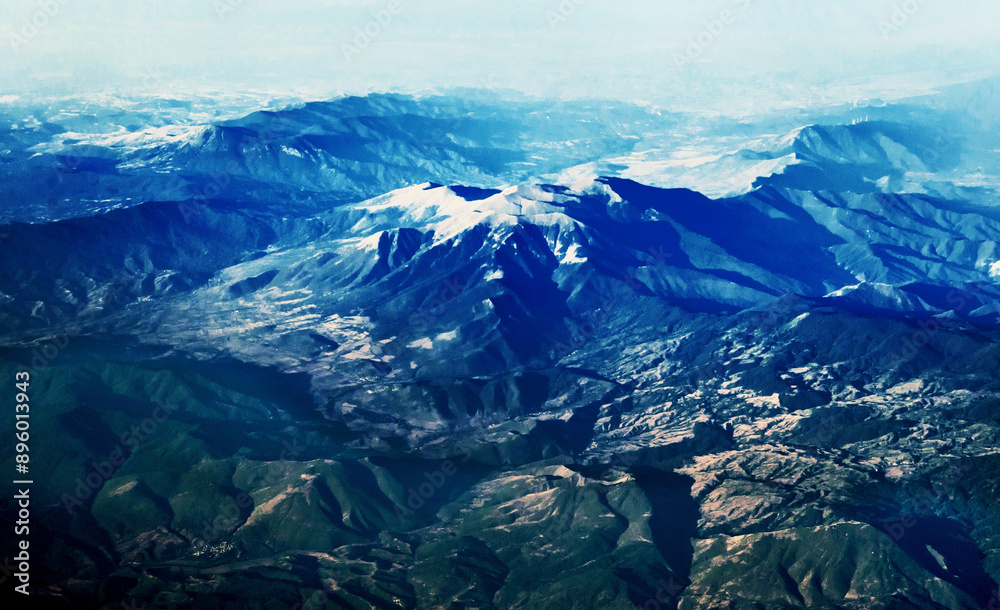 Obraz premium Beautiful aerial view of Balkan mountain peaks.
