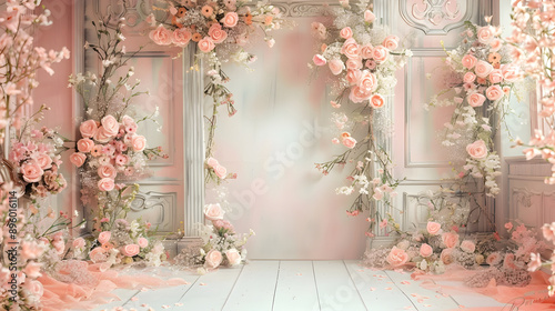 Soft pastel wedding background illustration