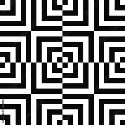 Abstract Black and White Symmetrical Geometric Pattern