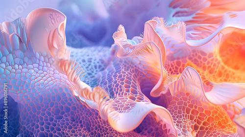 Soft peach and ackground illustration