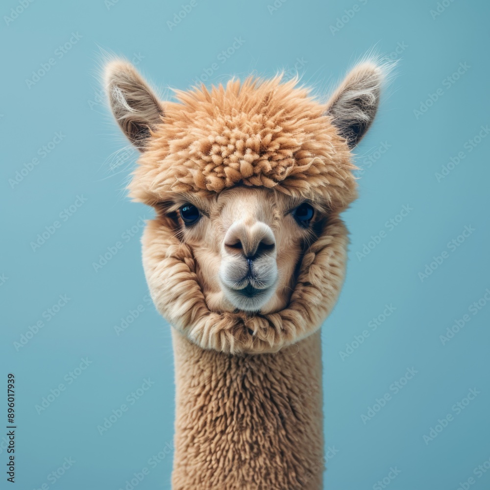 Obraz premium an alpaca head with a funny expression