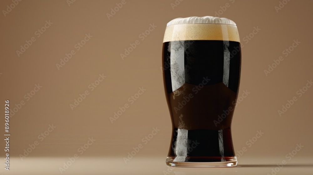 A classic pint of Guinness, its dark stout contrasting with the creamy white head, reminiscent of a traditional Irish pub experience. A classic pint of Guinness, its dark stout contrasting with the creamy white head, reminiscent of a traditional Irish pub experience.