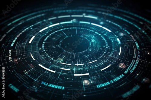 Wallpaper Mural Creative digital tech circle on dark backdrop. Big data and technology concept register your personal data Torontodigital.ca