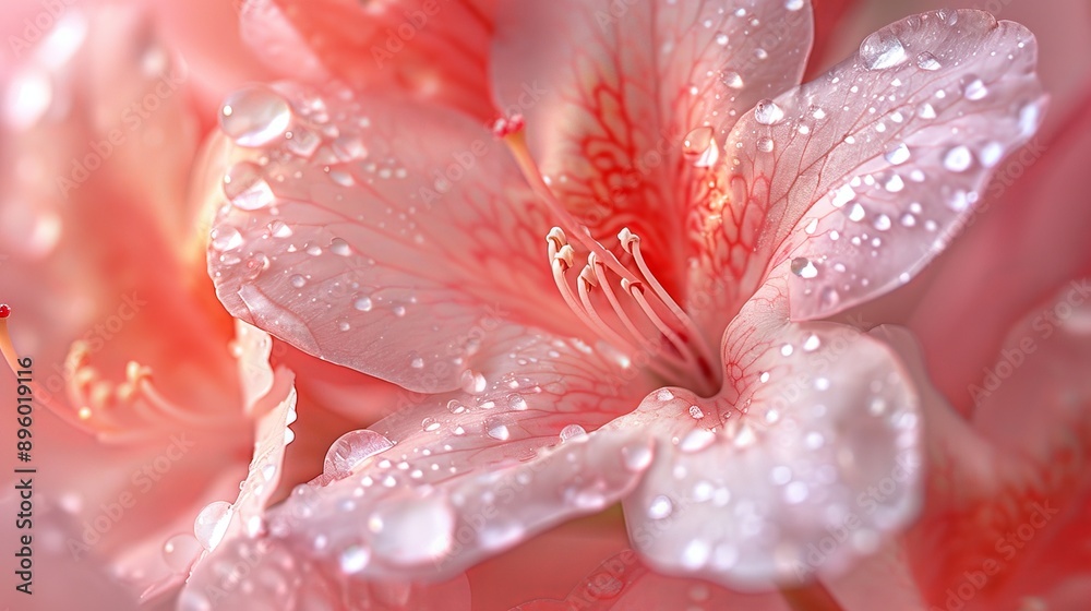 Macro shot of a pink azalea with detailed petals Macro shot of a pink azalea with detailed petals