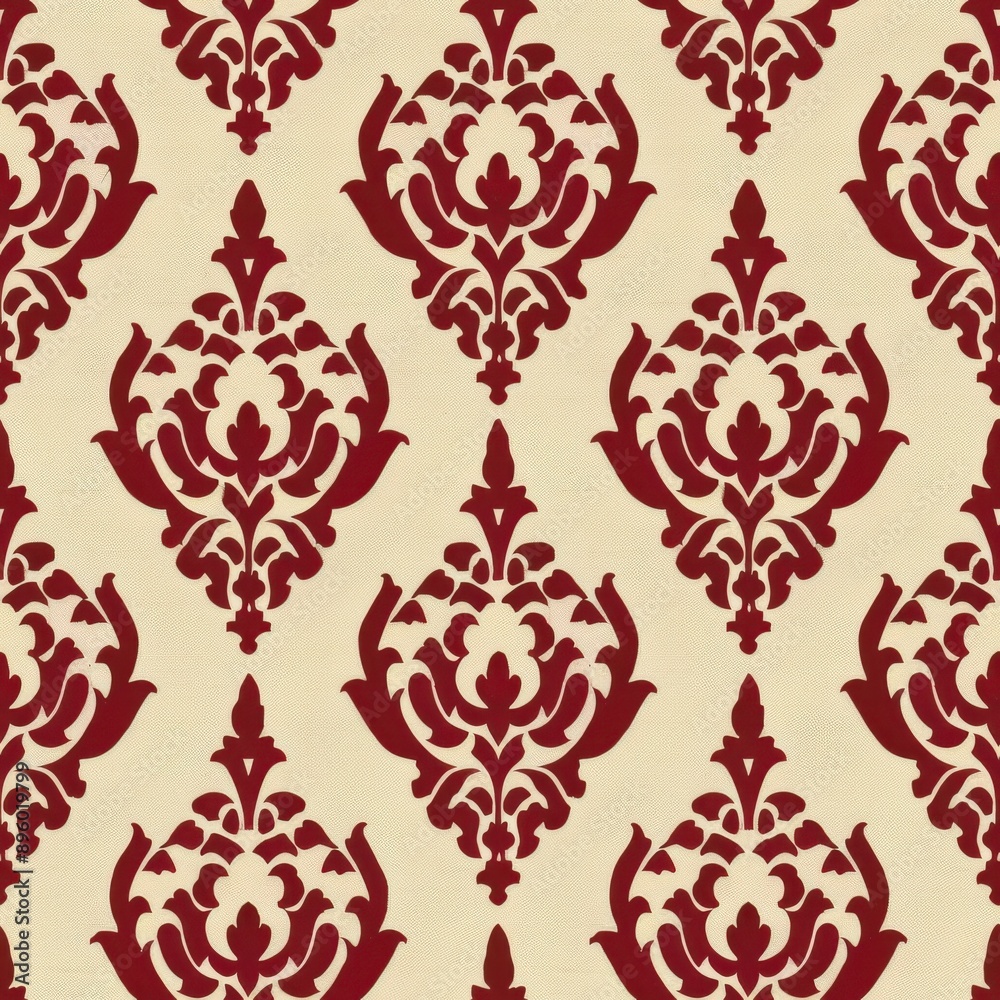 Jacquard pattern in Ruby Red and Beige seamless repeating pattern, classic elegance, harmonious blend Jacquard pattern in Ruby Red and Beige seamless repeating pattern, classic elegance, harmonious blend