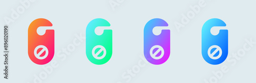 Do not disturb solid icon in gradient colors. Private signs vector illustration.