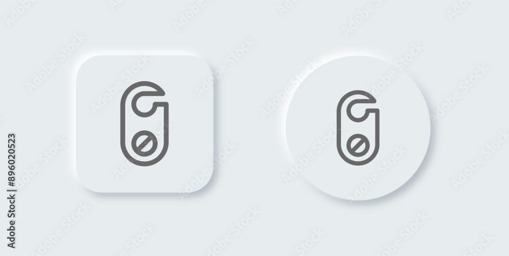 Do not disturb line icon in neomorphic design style. Private signs vector illustration. Do not disturb line icon in neomorphic design style. Private signs vector illustration.