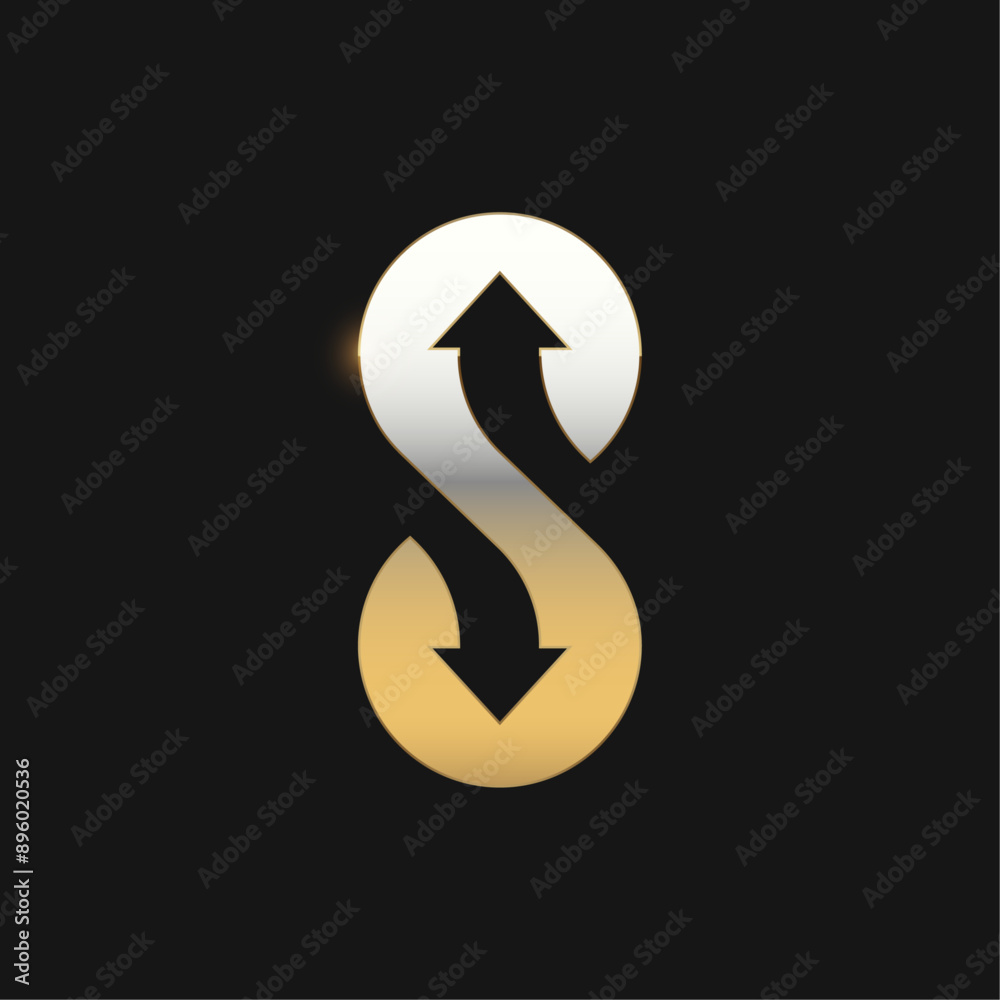 Up and down arrows design vector with gold effect, 2 side arrow icon symbol Up and down arrows design vector with gold effect, 2 side arrow icon symbol