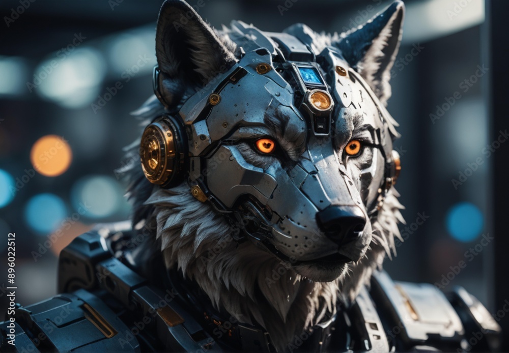 portrait of a wolf in the night portrait of a wolf in the night