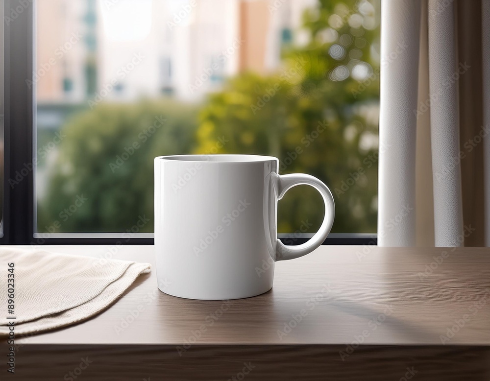 white cup of coffee or tea on the morning table white cup of coffee or tea on the morning table