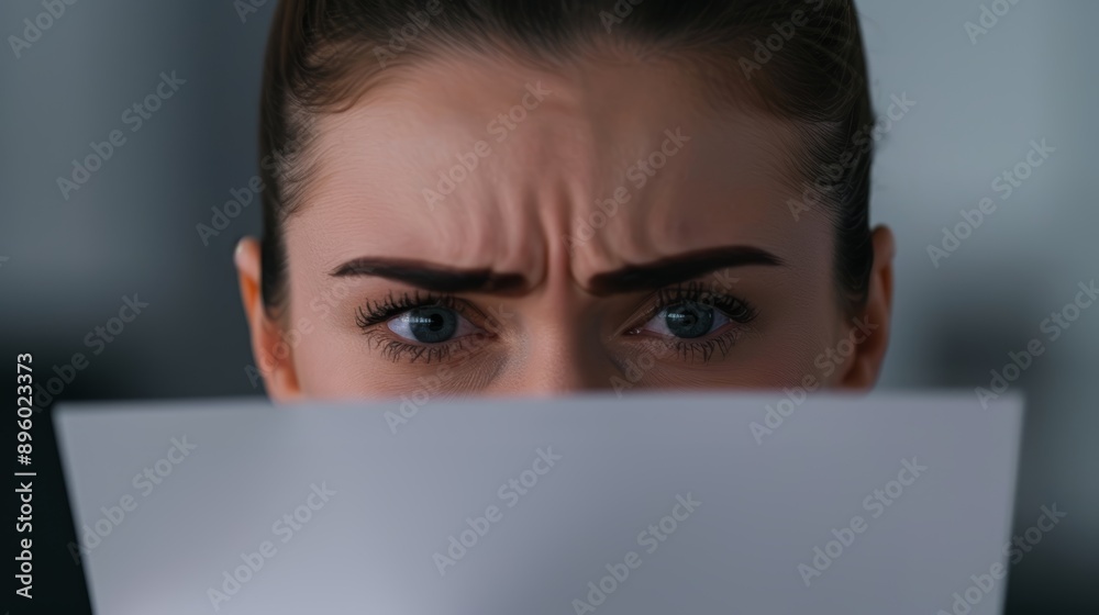 A person reading a bankruptcy notice with tears in their eyes, with copy space, high-resolution photo, realistic photo, cinematography, hyper realistic A person reading a bankruptcy notice with tears in their eyes, with copy space, high-resolution photo, realistic photo, cinematography, hyper realistic