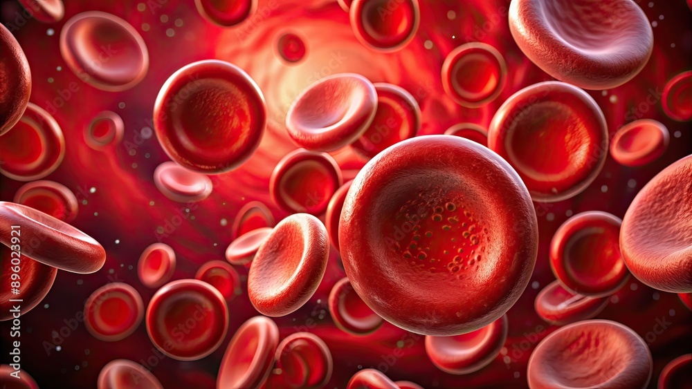 Red blood cells floating in a deep red liquid background, blood, cells, biology, science, medical, health, oxygen, flowing Red blood cells floating in a deep red liquid background, blood, cells, biology, science, medical, health, oxygen, flowing