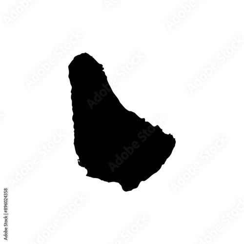 Barbados vector map silhouette isolated on a white background. High-detailed silhouette illustration. Barbados map silhouette.
