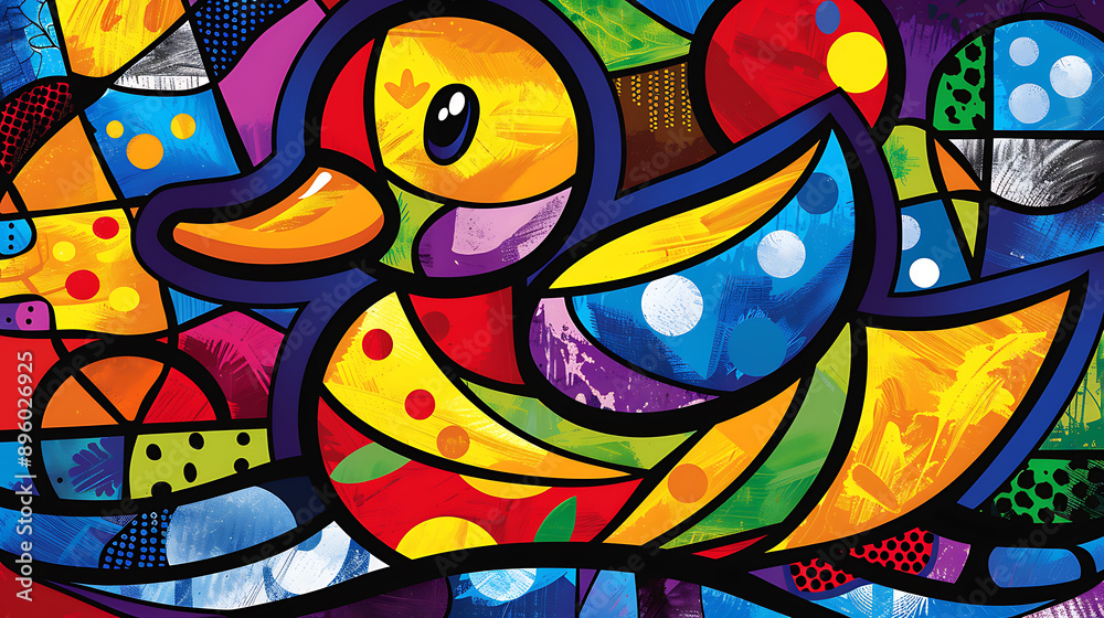 Fototapeta premium Abstract duck design, wallpaper, the animals with many abilities including walking, swimming and flying