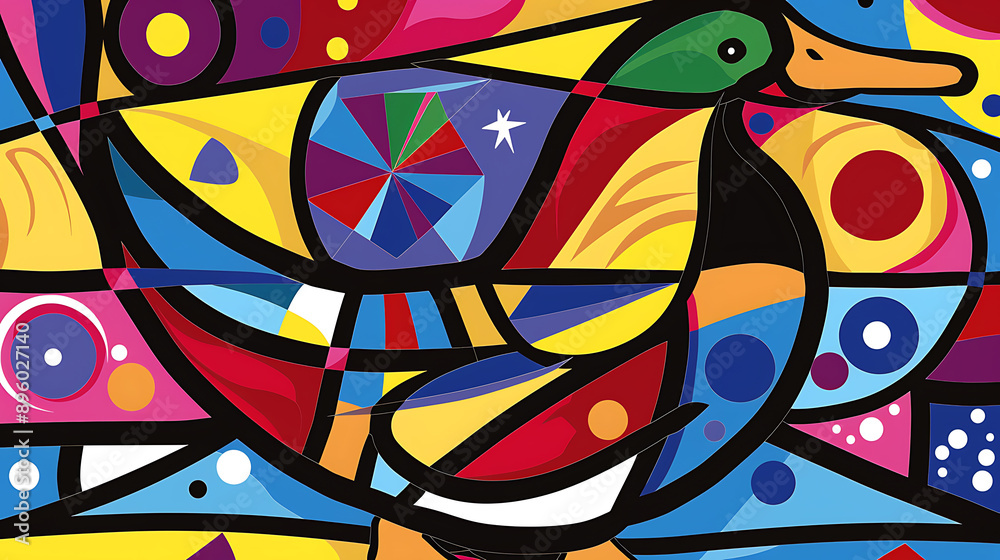 Abstract duck design, wallpaper, the animals with many abilities including walking, swimming and flying Abstract duck design, wallpaper, the animals with many abilities including walking, swimming and flying