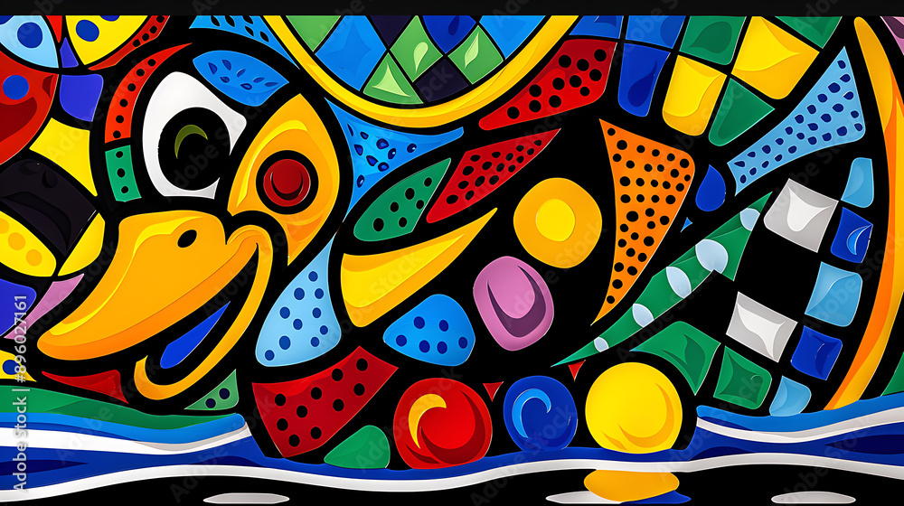 Abstract duck design, wallpaper, the animals with many abilities including walking, swimming and flying Abstract duck design, wallpaper, the animals with many abilities including walking, swimming and flying